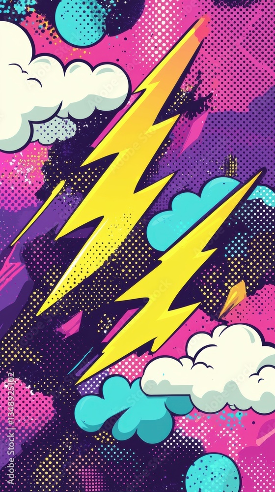 custom made wallpaper toronto digitalElectric chaos a colorful pop art explosion on purple canvas