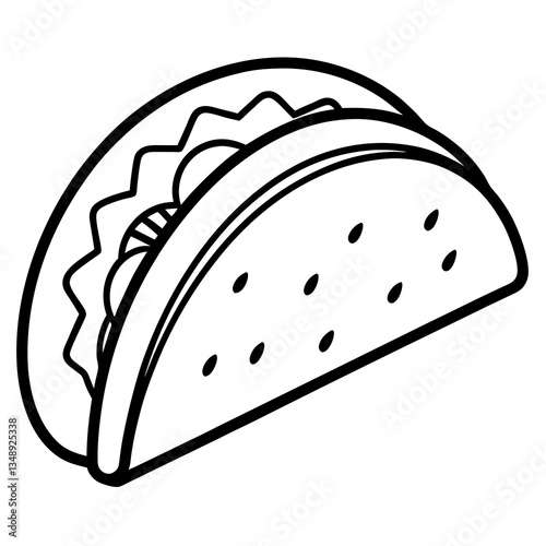 Geometric Line Art Taco Vector Concept