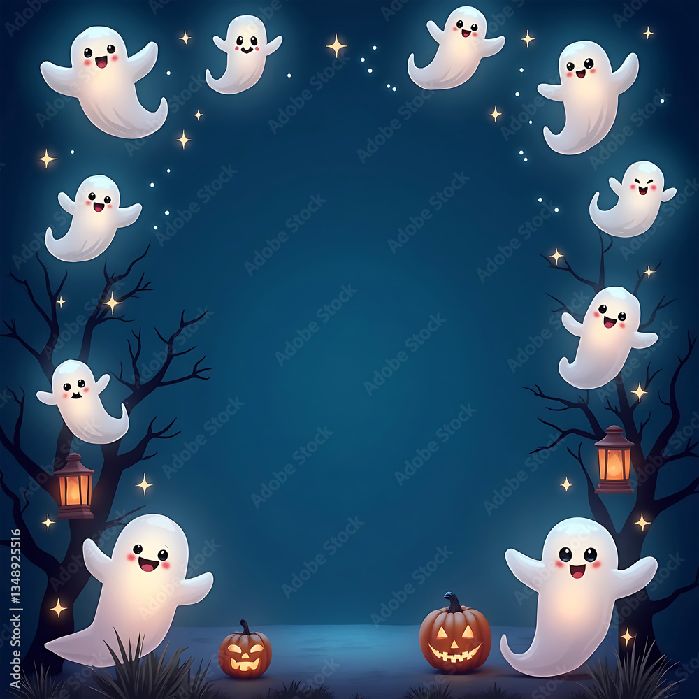 Obraz premium Halloween picture frame border