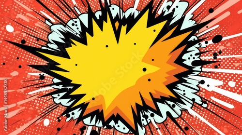 Comic Style Explosion with Dynamic Pop Art Effect and Vibrant Colors on colorful background