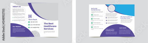 Medical Clinic, healthcare, treatment business trifold brochure template