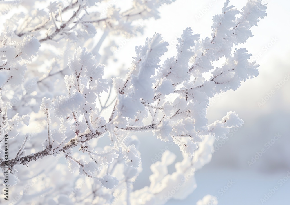 Winter Wonderland: Branches adorned with a delicate layer of frost. Winter Wonderland: Branches adorned with a delicate layer of frost.