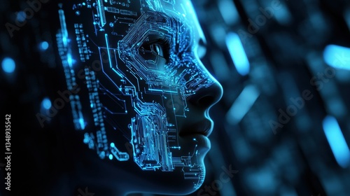 Cybernetic AI Core Embedded in Advanced Motherboard