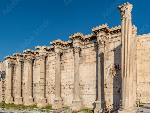 A view of the exterior of the ancient Library of Hadrian in the historic center of Athens, Greece photo