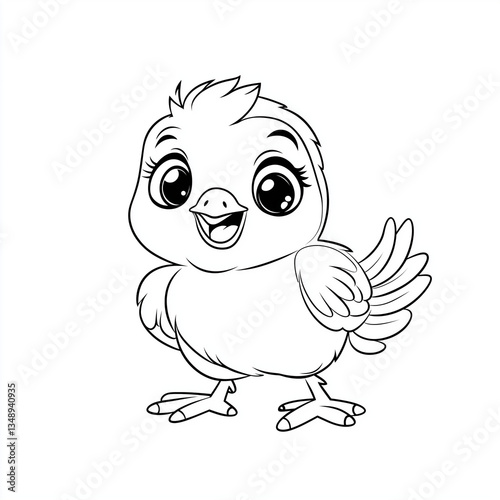 Cute Chick Outline  for coloring