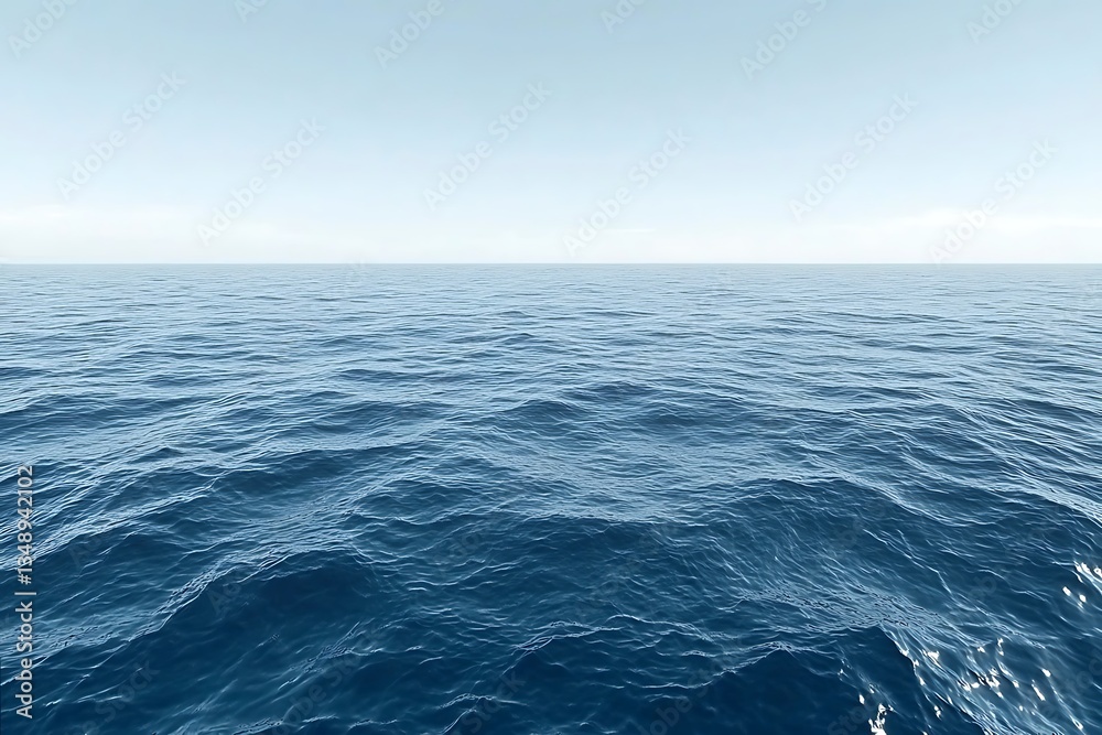 Fototapeta premium Calm blue ocean waters meet the sky on a bright day