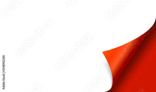 Folded corner of the sheet, colored paper options. Vector illustration 