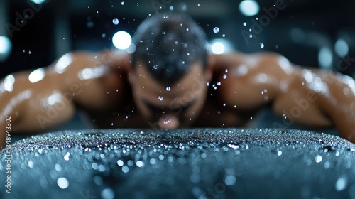Focused physique in workout