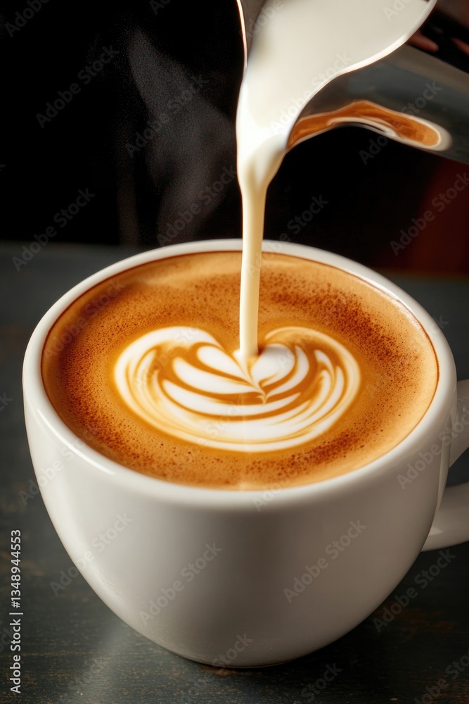 custom made wallpaper toronto digitalCream swirls gracefully into coffee, creating an elegant latte a