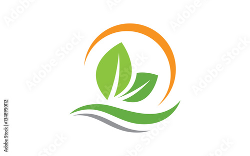 Green Tree leaf ecology nature element vector design v.43