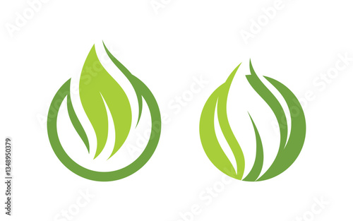 Green Tree leaf ecology nature element vector design v.52