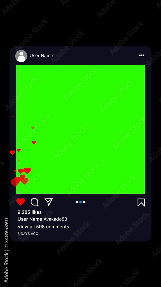 Instagram interface post, stories, reels. Instagram app mockup in screen. Instagram interface template