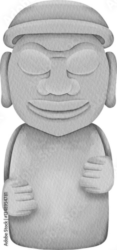 watercolor harubang statue photo