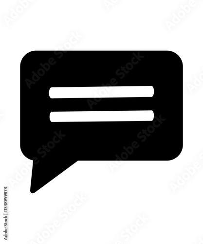 Bubble chat  icon filled with black 
