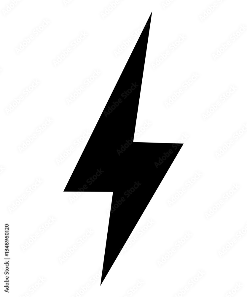 Thunder icon filled with black Thunder icon filled with black