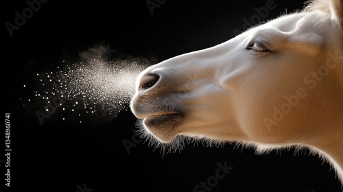 Horse Exhaling Steam