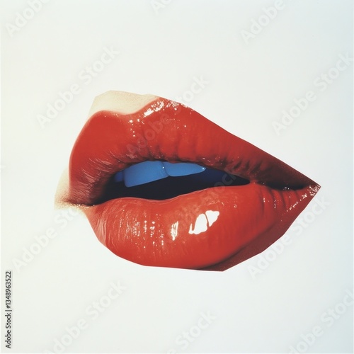 Lipstick red expression cosmetics.