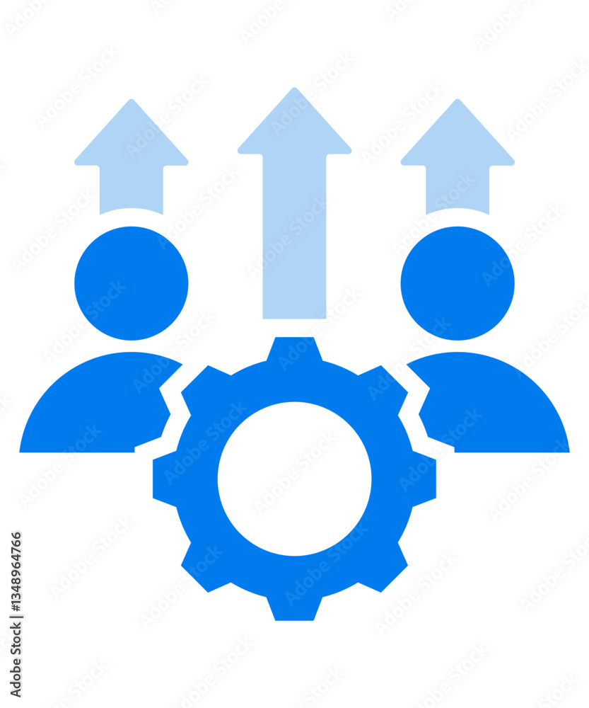 Gear operation or team management icon with two tone Gear operation or team management icon with two tone