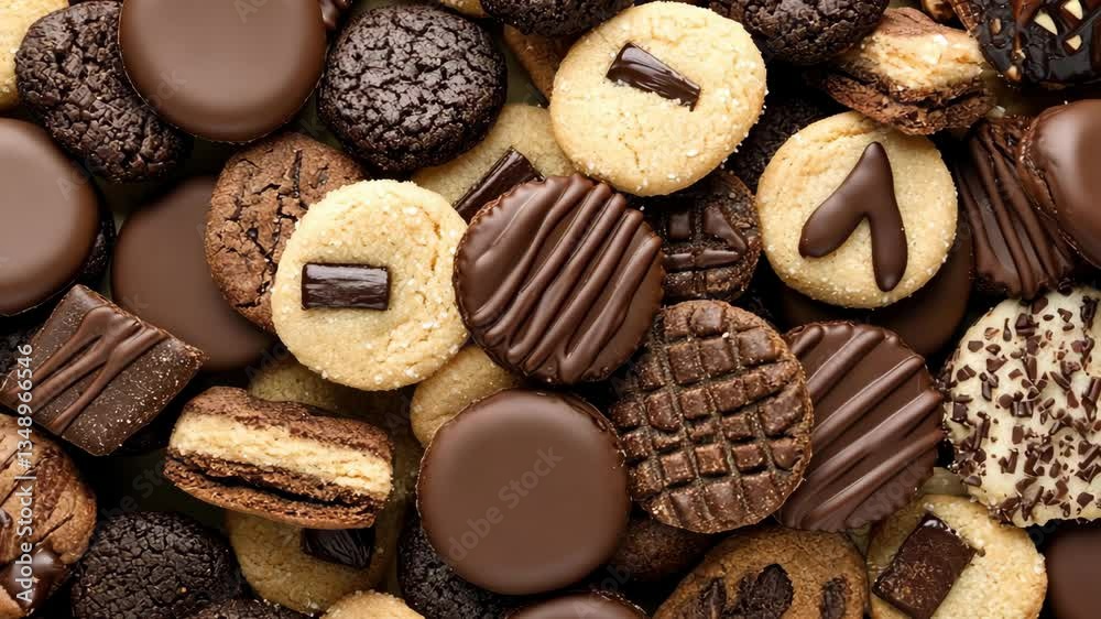 Delicious variety of chocolate-covered cookies displayed on a platter at a dessert party