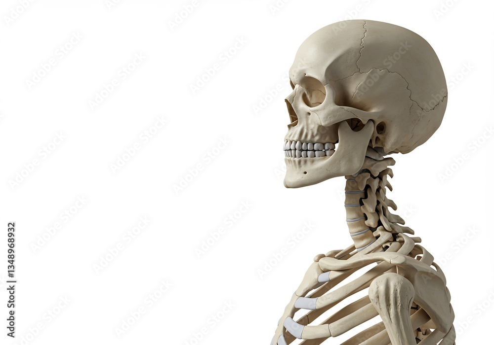 Human Skeleton Profile Neutral Light Study. AI Generated Human Skeleton Profile Neutral Light Study. AI Generated