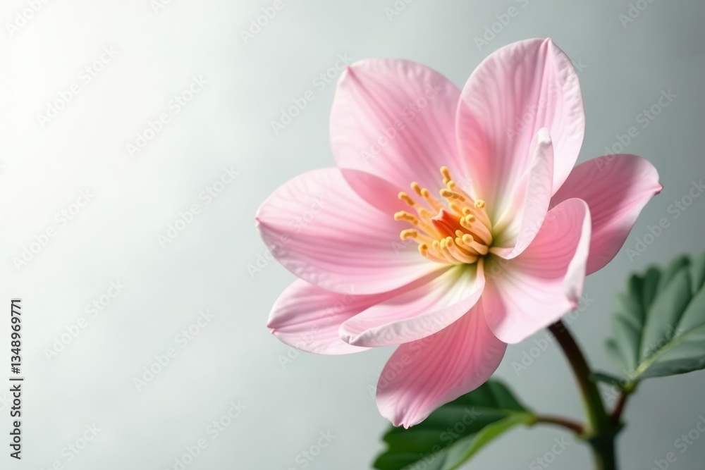 Delicate flower with soft petals on white background, isolated flowers, spring flowers, botanicals Delicate flower with soft petals on white background, isolated flowers, spring flowers, botanicals