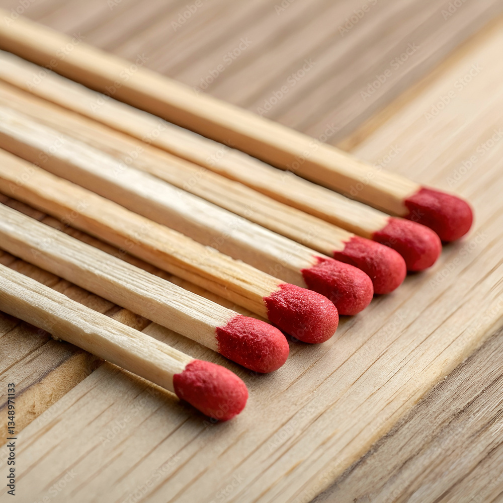 View of wooden matchstick View of wooden matchstick