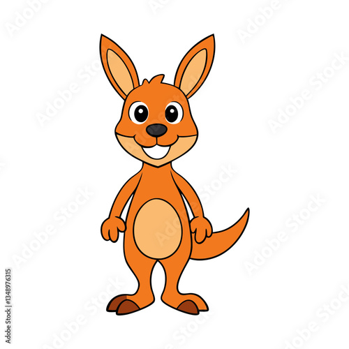 Cute Baby Kangaroo Cartoon Vector Illustration 