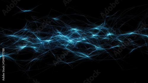 Abstract Blue Energy Flow: Digital Art