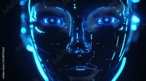 Wallpaper Mural Cybernetic humanoid AI robot expressing emotions. Torontodigital.ca