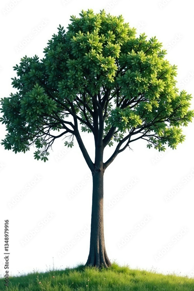 Fototapeta premium isolated tree branches stretching towards sky, landscape, solitary