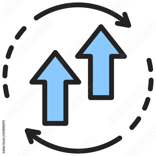 Continuous Improvement Flat Outline Icon
