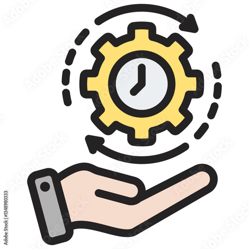 Efficiency Flat Outline Icon