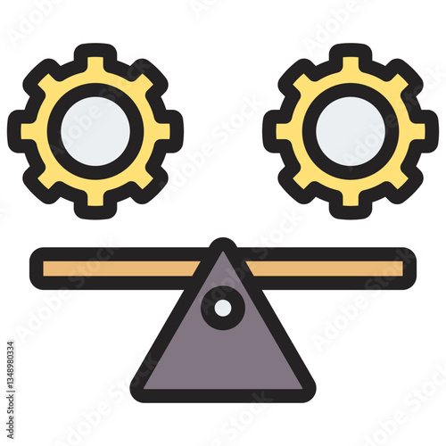 Stability Flat Outline Icon
