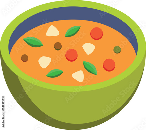 A bowl of soup with vegetables in it