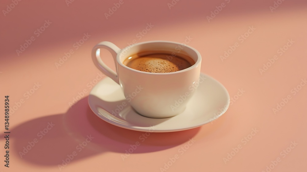 A white cup filled with coffee balanced on top of a matching saucer,cup of coffee with milk A white cup filled with coffee balanced on top of a matching saucer,cup of coffee with milk