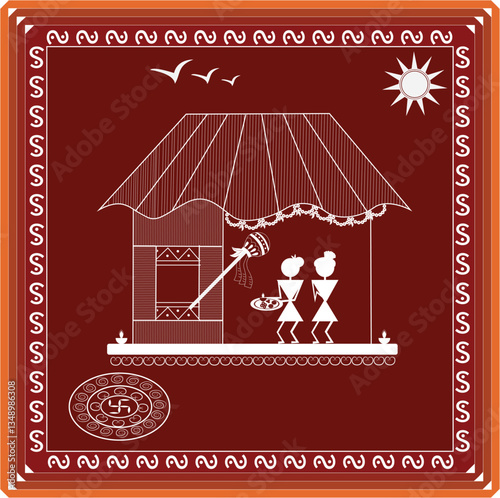 Warli Painting Happy Gudi Padwa