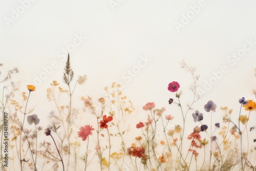 Fototapeta Naklejka Na Ścianę i Meble -  Real pressed flowers backgrounds outdoors painting.