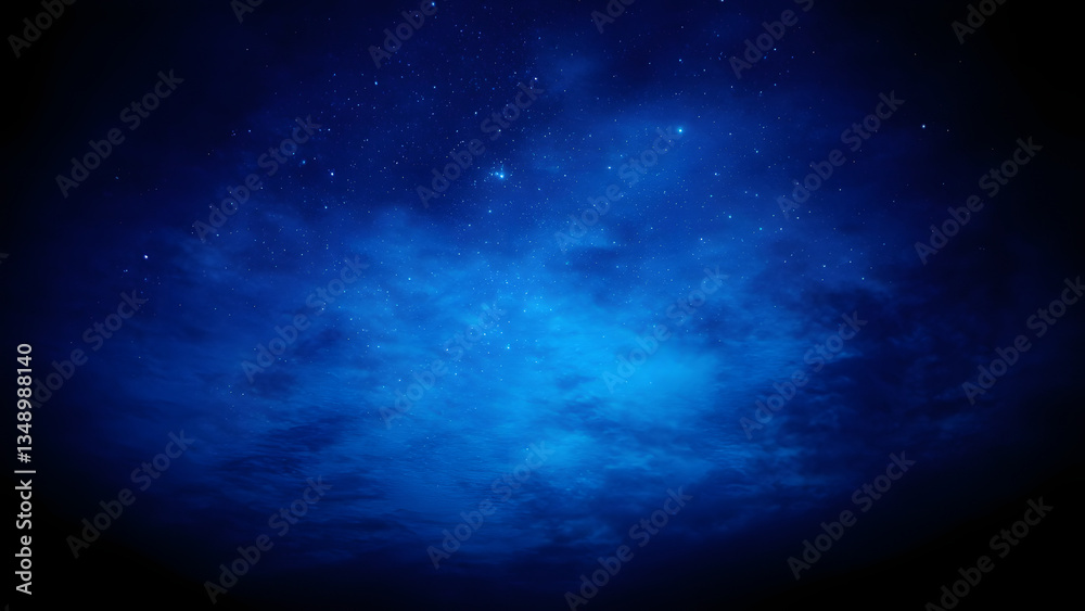 Fototapeta premium deep cosmic blue sky with sparkling stars faintly visible