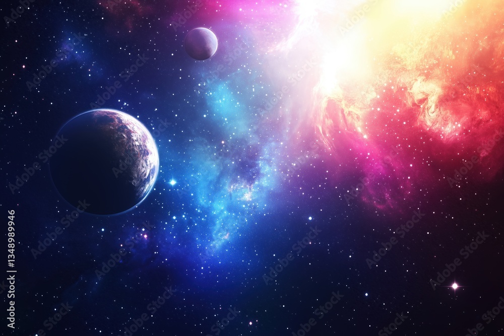 Obraz premium Abstract planets and space background