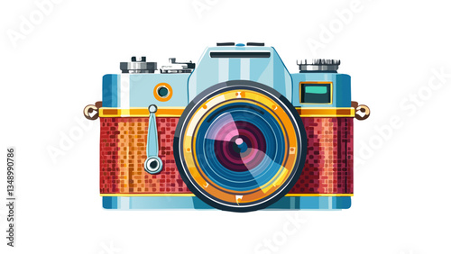 Retro Camera Illustration isolated on a transparent background