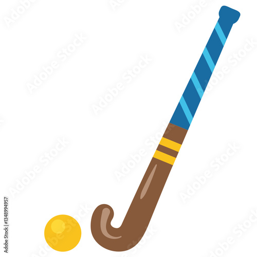 Field Hockey Stick and Ball
