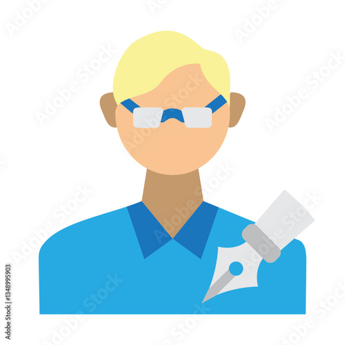 Author Profile Vector Flat Icon Design
