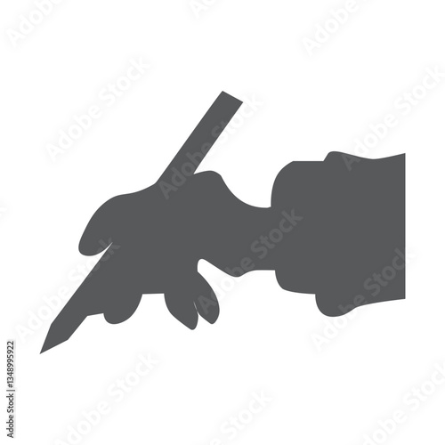 Writer Silhouette Vector Flat Icon Design