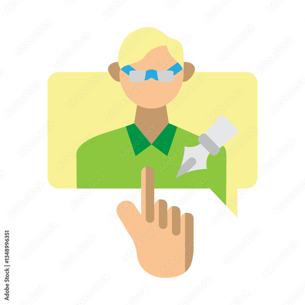 Author Consultation Vector Flat Icon Design Author Consultation Vector Flat Icon Design