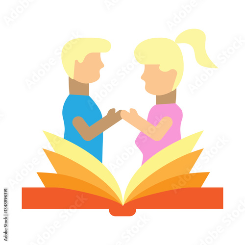 Romantic Writing Vector Flat Icon Design