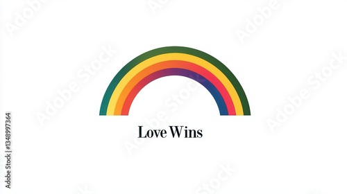 Free Download Minimalist Rainbow Arch With Love Wins Text - GFXLoad