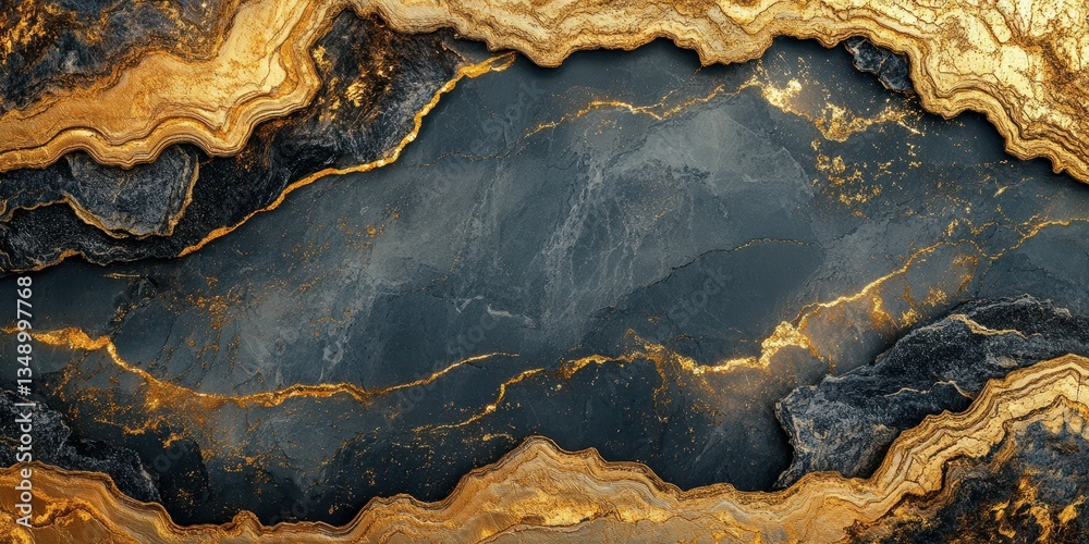 Stunning abstract design featuring rich textures of gold, black, and gray swirling together in a captivating pattern Stunning abstract design featuring rich textures of gold, black, and gray swirling together in a captivating pattern