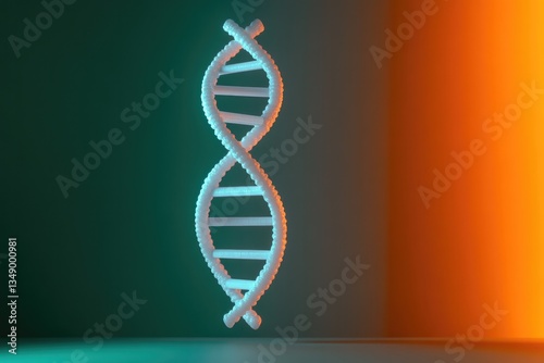 Stylized DNA helix illuminated against contrasting gradient back