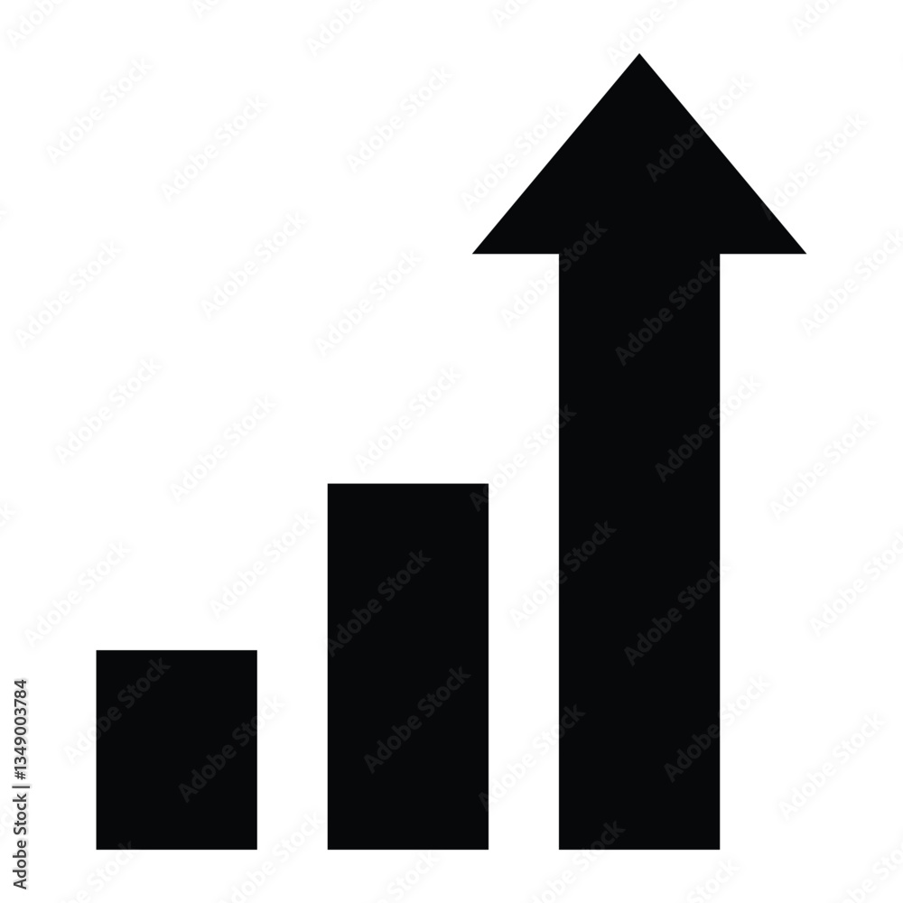 Growth success arrow icon. Growth business arrow icon vector silhouette. Exponential Growth vector. Growing graph vector symbol. Vector illustration. Growth success arrow icon. Growth business arrow icon vector silhouette. Exponential Growth vector. Growing graph vector symbol. Vector illustration.