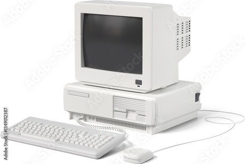 3D Side view of old pc